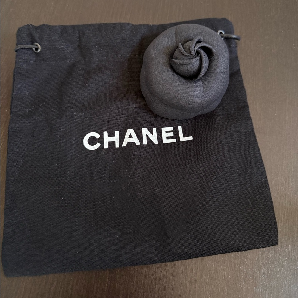 Chanel Black Camilla Flower Brooch - Picture 1 of 5